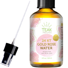 24K Gold Organic Rose Water Toner - 4 oz